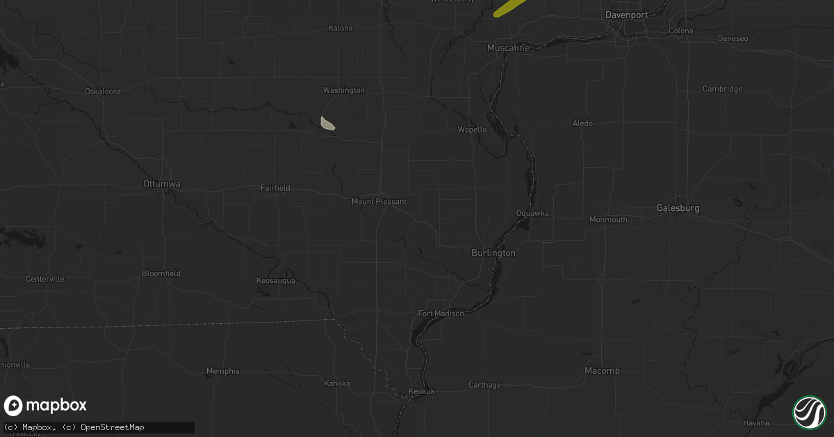 Hail map in New London, IA on July 3, 2026
