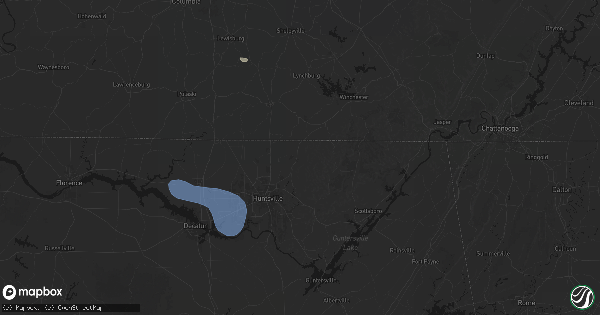Hail map in New Market, AL on July 3, 2026