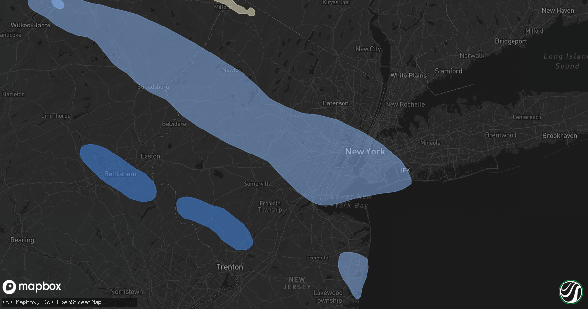 Hail map in New Providence, NJ on July 3, 2026