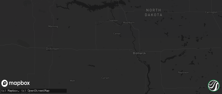 Hail map in New Salem, ND on July 3, 2026