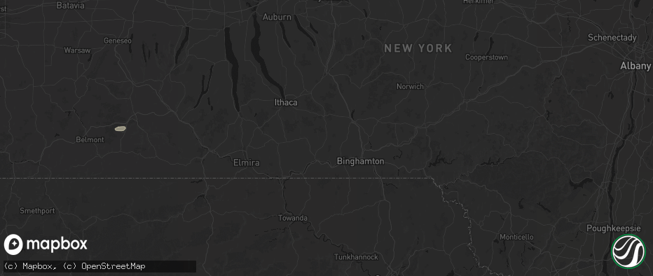Hail map in Newark Valley, NY on July 3, 2026