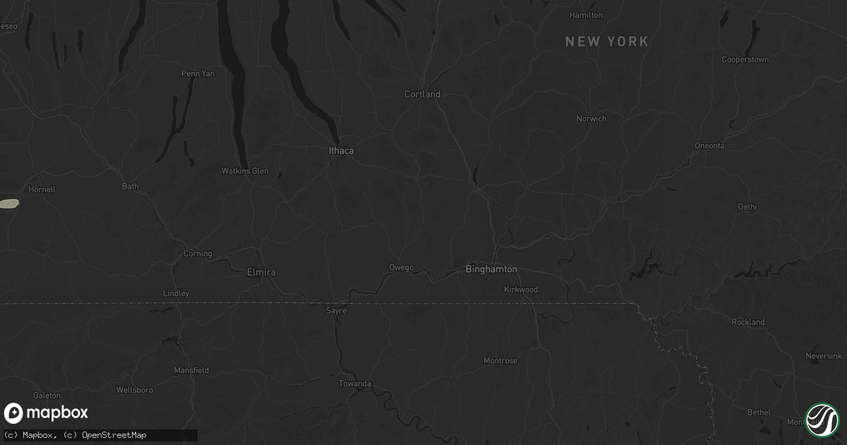 Hail map in Newark Valley, NY on July 3, 2026