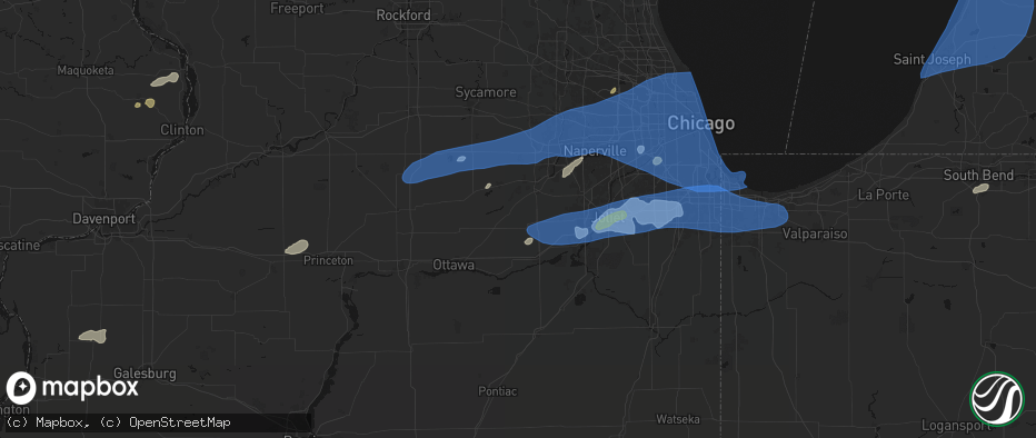Hail map in Newark, IL on July 3, 2026