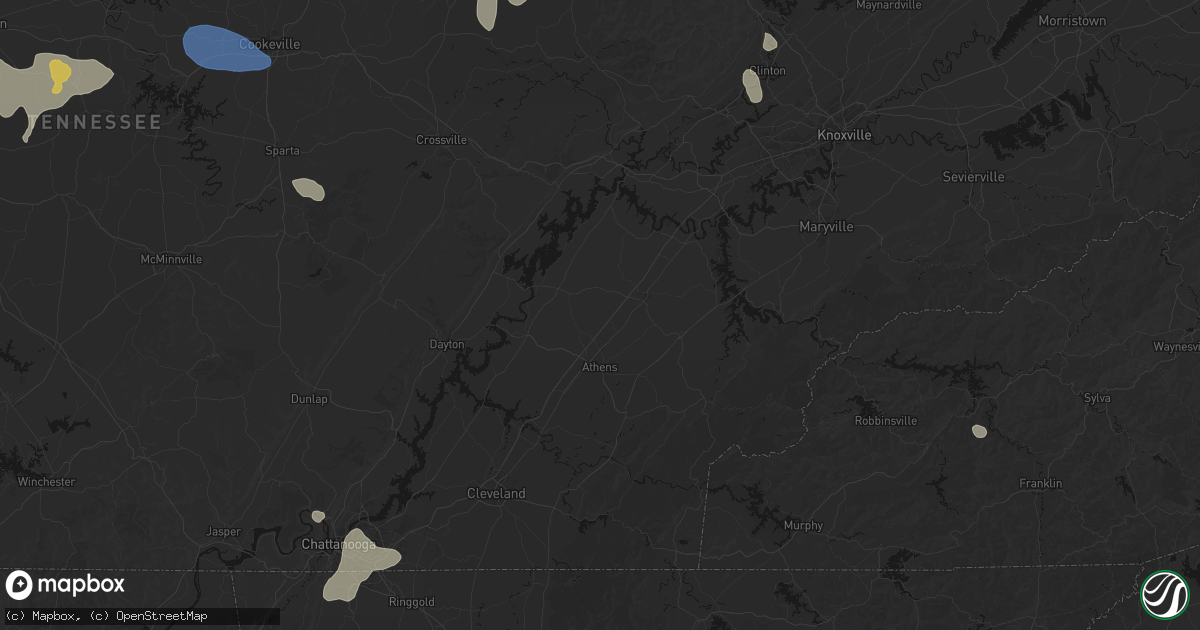 Hail map in Niota, TN on July 3, 2026