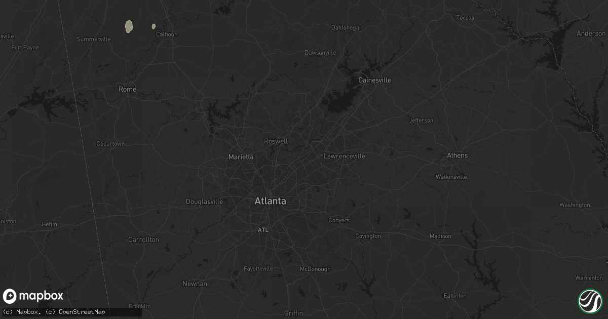 Hail map in Norcross, GA on July 3, 2026