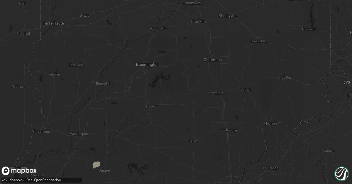 Hail map in Norman, IN on July 3, 2026