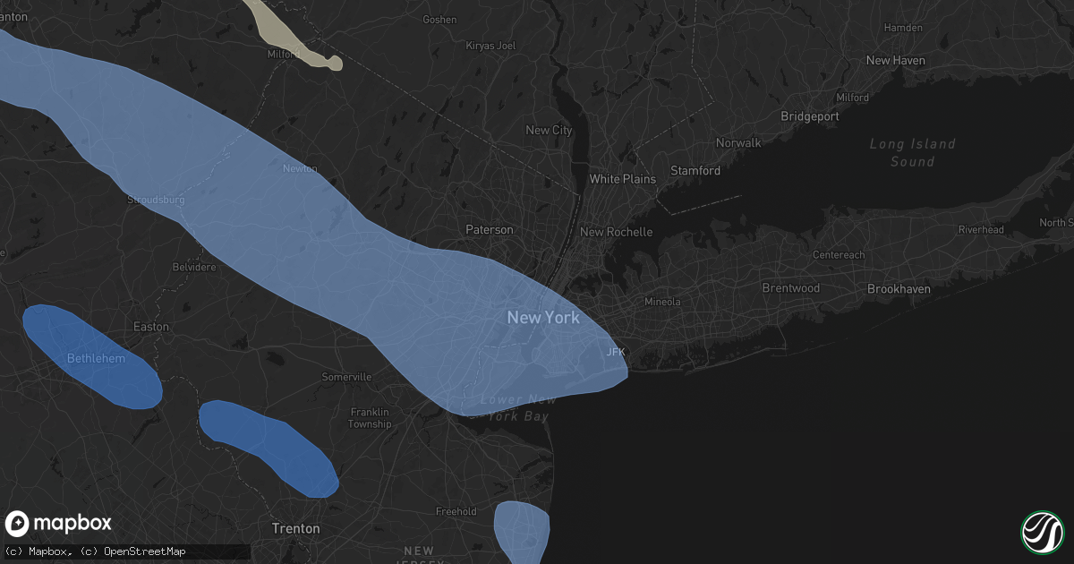 Hail map in North Bergen, NJ on July 3, 2026
