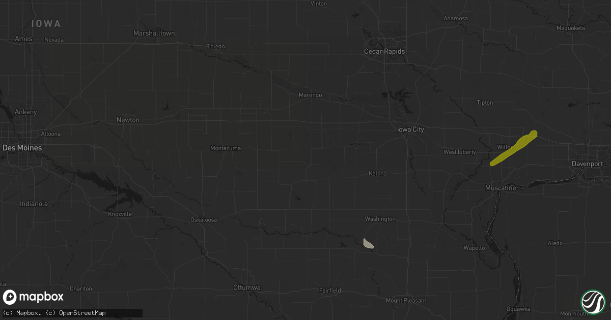 Hail map in North English, IA on July 3, 2026