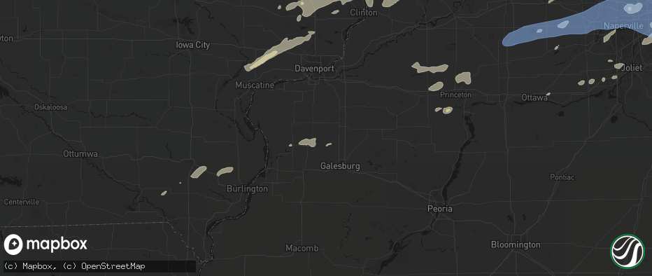 Hail map in North Henderson, IL on July 3, 2026