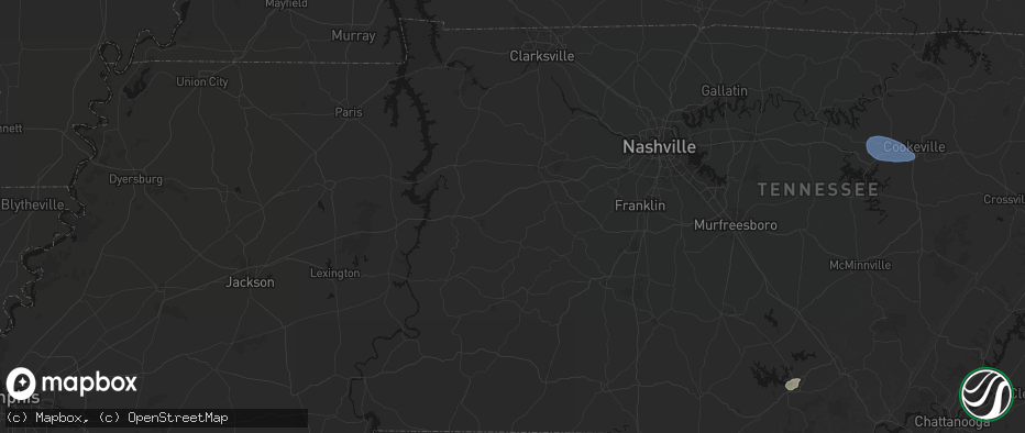 Hail map in Nunnelly, TN on July 3, 2026