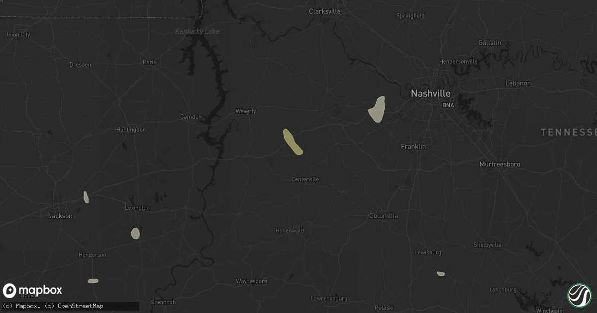 Hail map in Nunnelly, TN on July 3, 2026