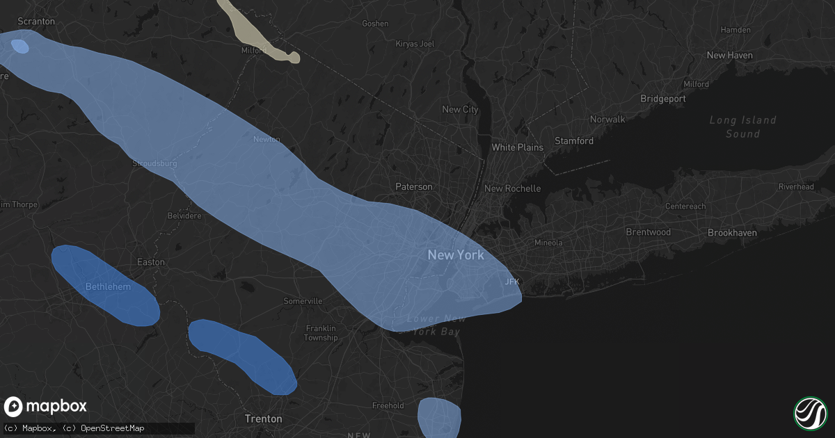 Hail map in Nutley, NJ on July 3, 2026