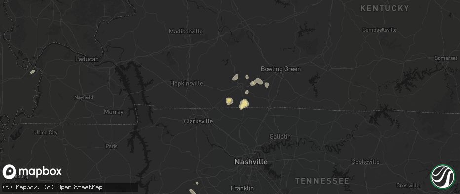 Hail map in Olmstead, KY on July 3, 2026