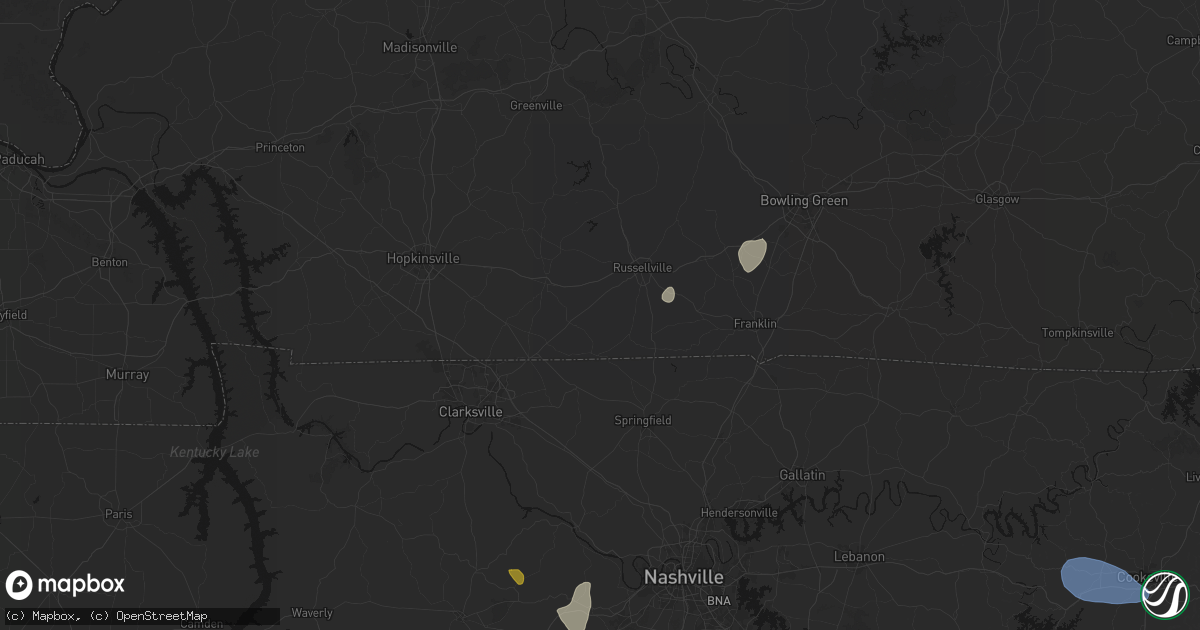 Hail map in Olmstead, KY on July 3, 2026