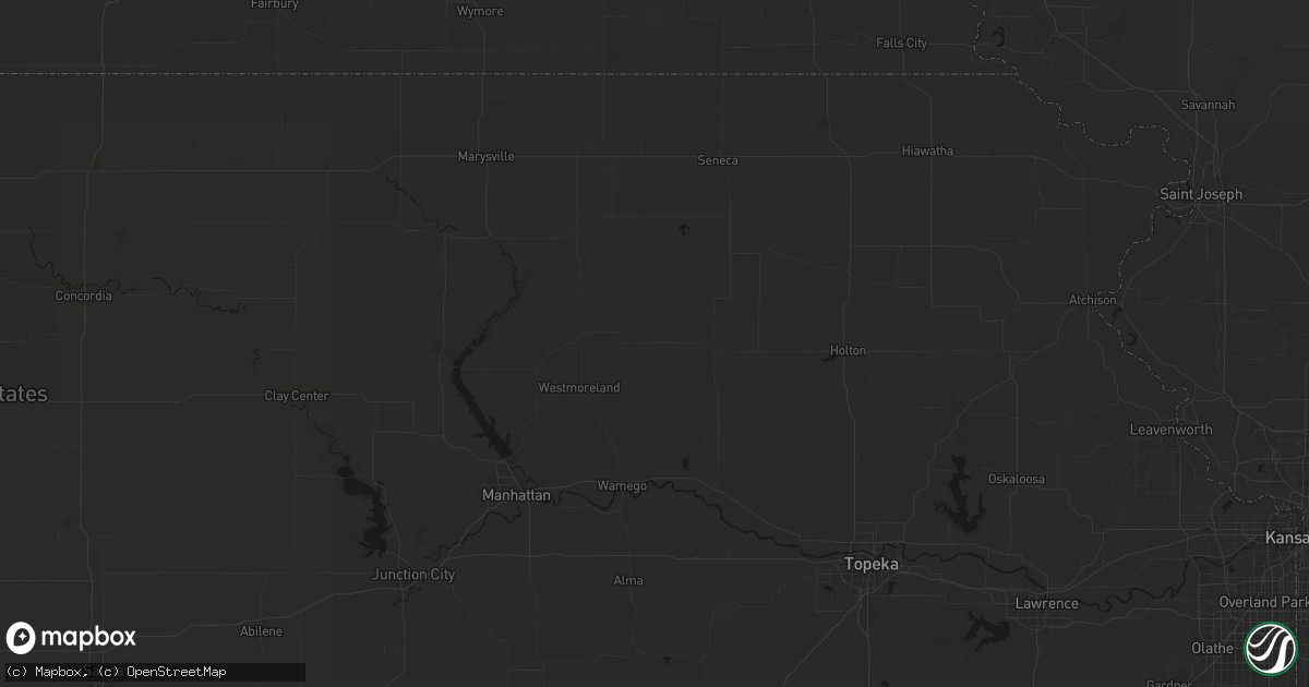 Hail map in Onaga, KS on July 3, 2026