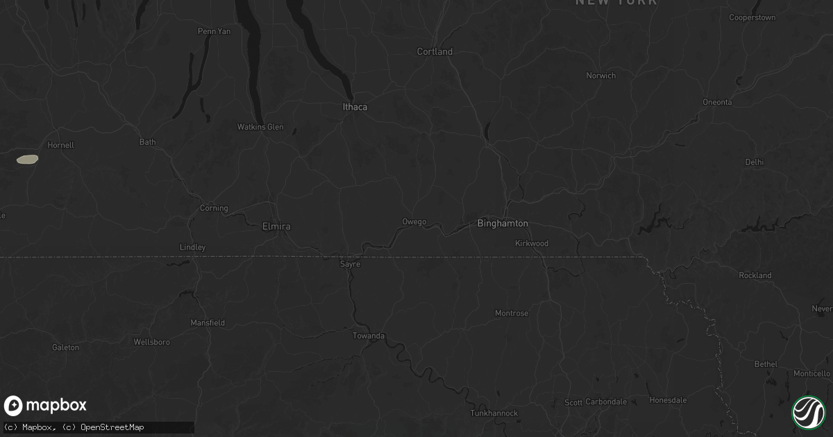 Hail map in Owego, NY on July 3, 2026