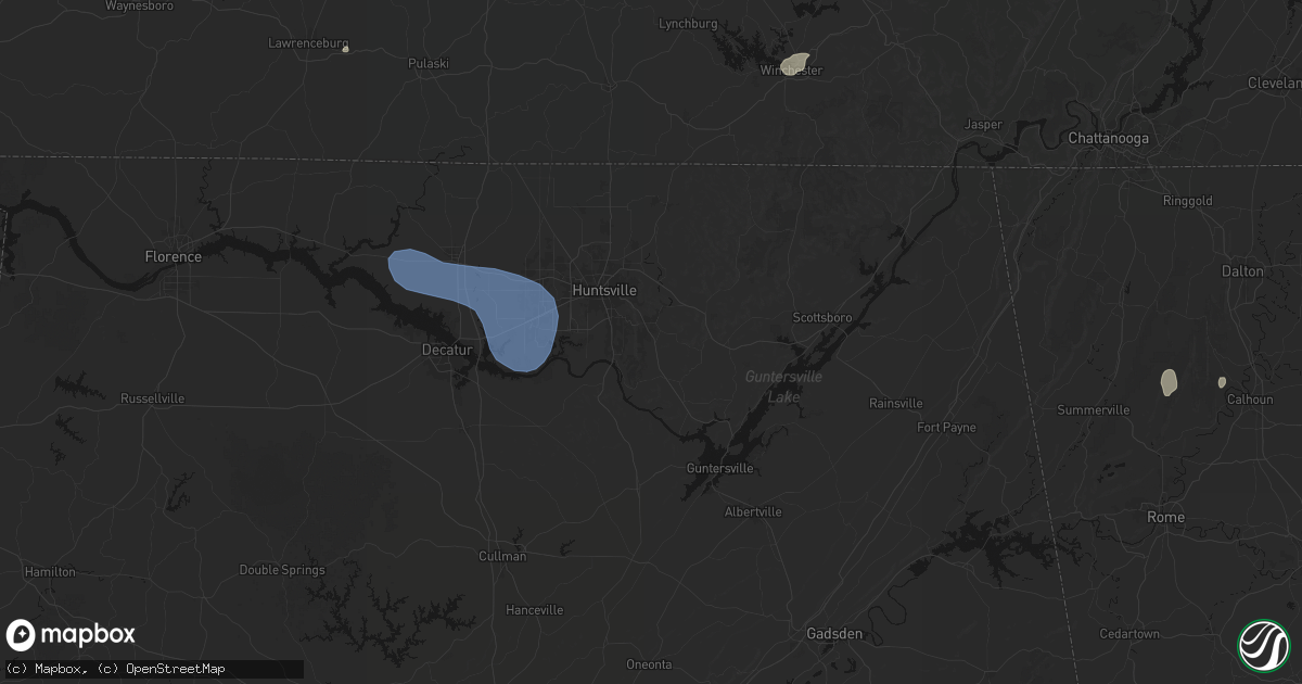 Hail map in Owens Cross Roads, AL on July 3, 2026