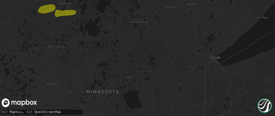 Hail map in Palisade, MN on July 3, 2026