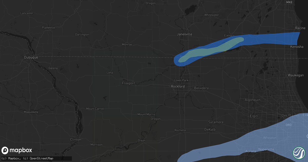 Hail map in Pecatonica, IL on July 3, 2026