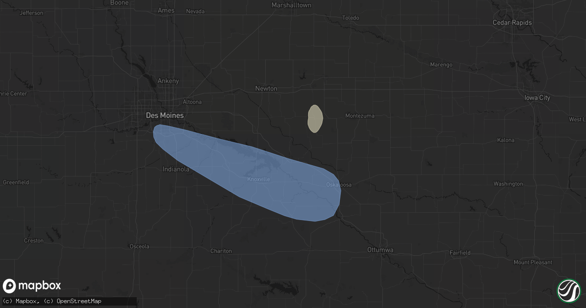 Hail map in Pella, IA on July 3, 2026