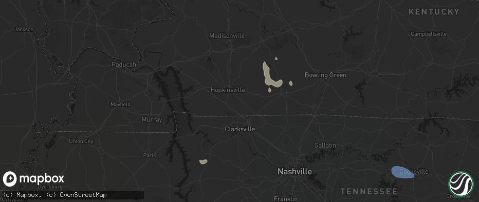 Hail map in Pembroke, KY on July 3, 2026