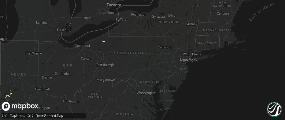 Hail map in Pennsylvania on July 3, 2026