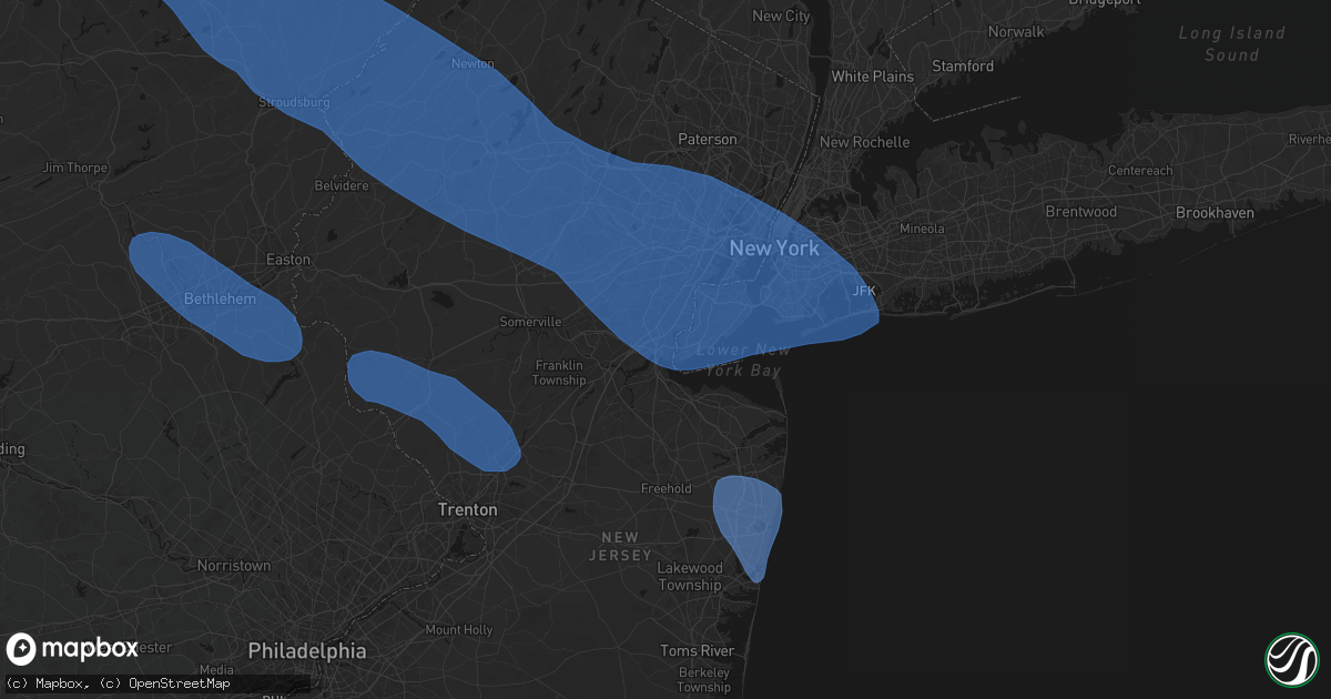 Hail map in Perth Amboy, NJ on July 3, 2026