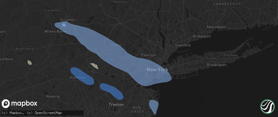 Hail map in Pine Brook, NJ on July 3, 2026