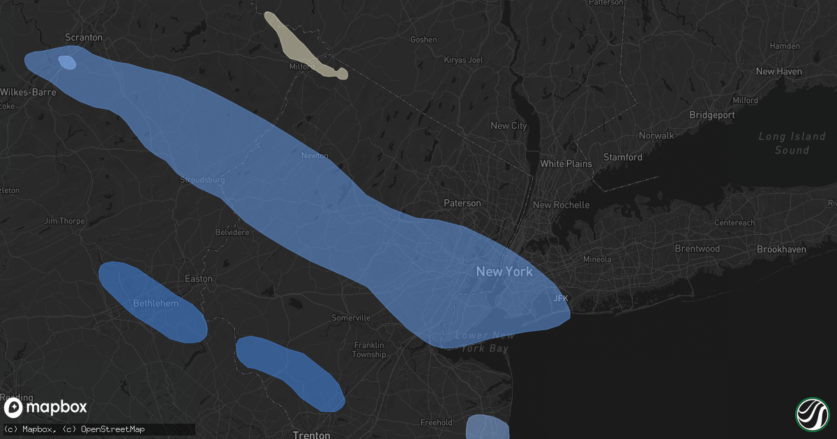 Hail map in Pine Brook, NJ on July 3, 2026