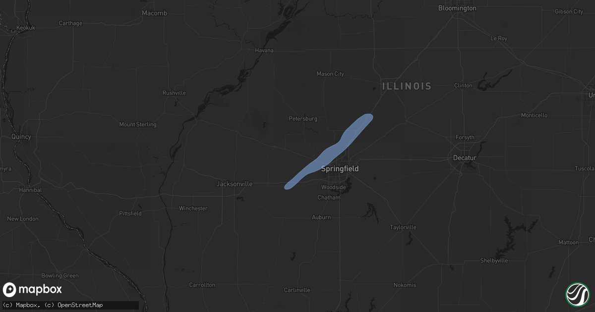 Hail map in Pleasant Plains, IL on July 3, 2026