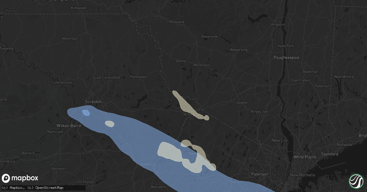 Hail map in Pond Eddy, NY on July 3, 2026