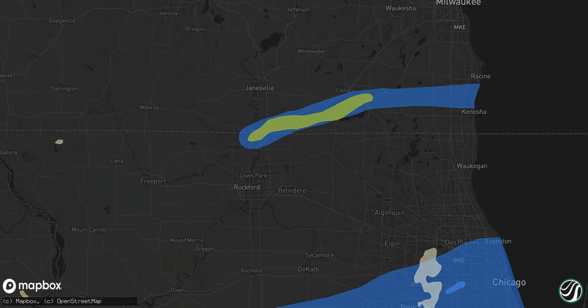 Hail map in Poplar Grove, IL on July 3, 2026