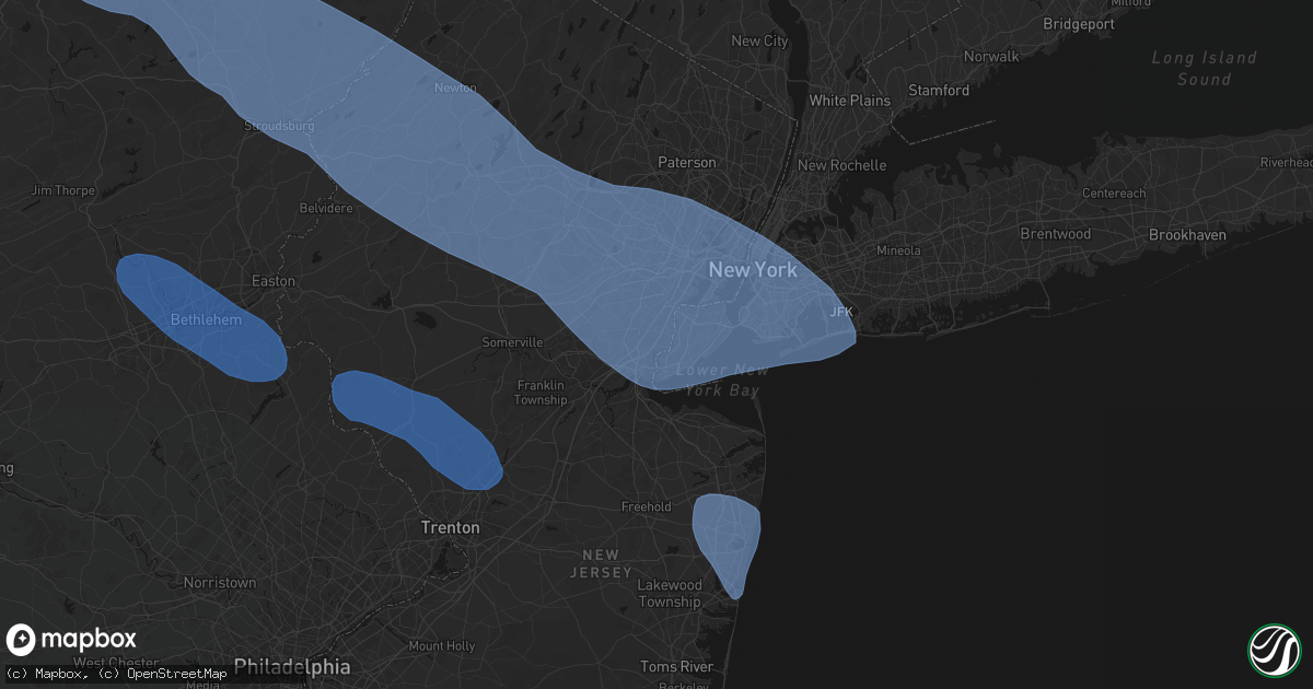 Hail map in Port Reading, NJ on July 3, 2026