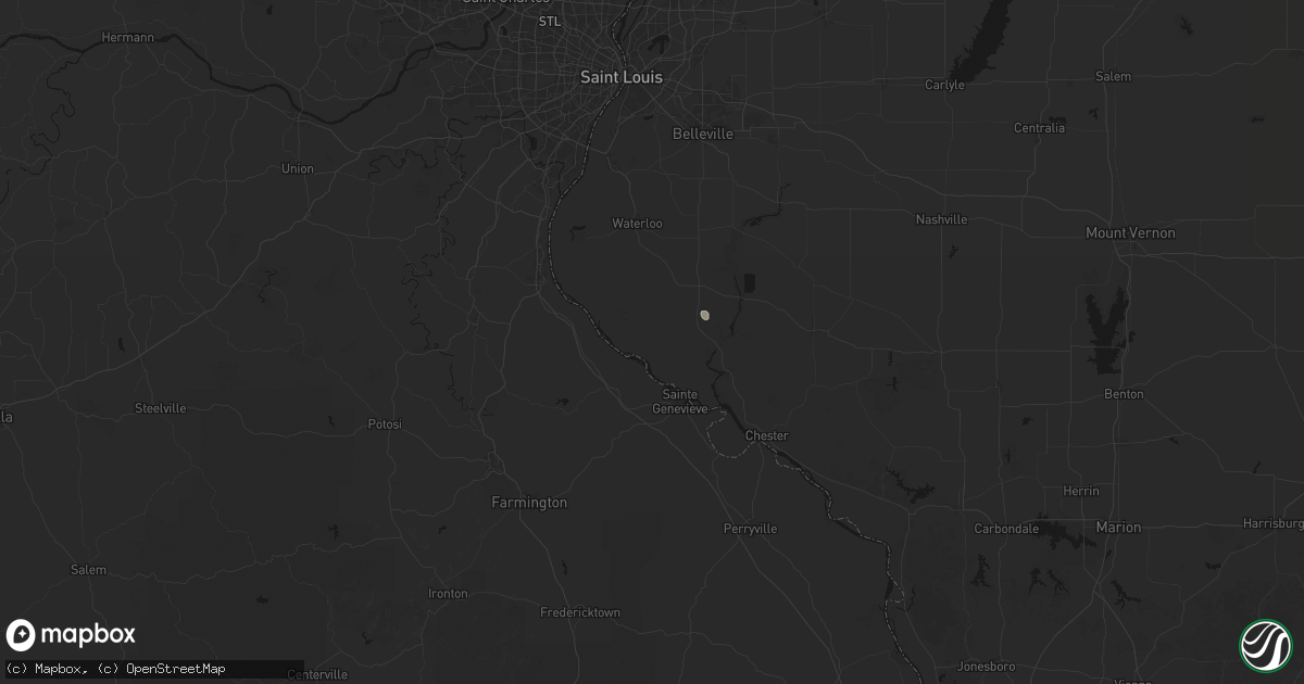 Hail map in Prairie Du Rocher, IL on July 3, 2026