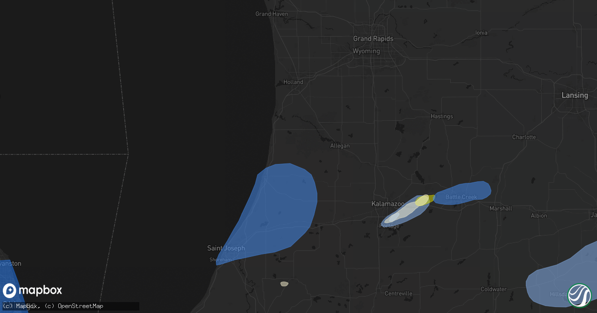 Hail map in Pullman, MI on July 3, 2026