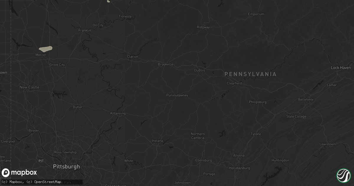 Hail map in Punxsutawney, PA on July 3, 2026