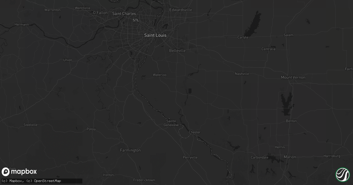 Hail map in Red Bud, IL on July 3, 2026