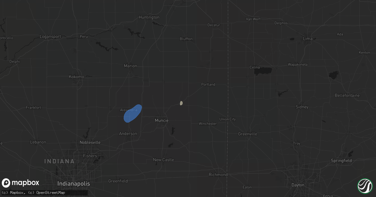 Hail map in Redkey, IN on July 3, 2026