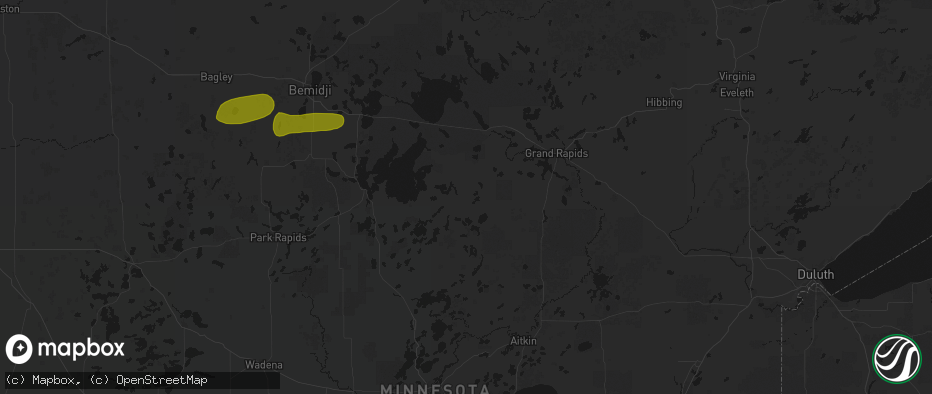 Hail map in Remer, MN on July 3, 2026