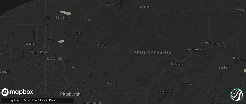 Hail map in Reynoldsville, PA on July 3, 2026