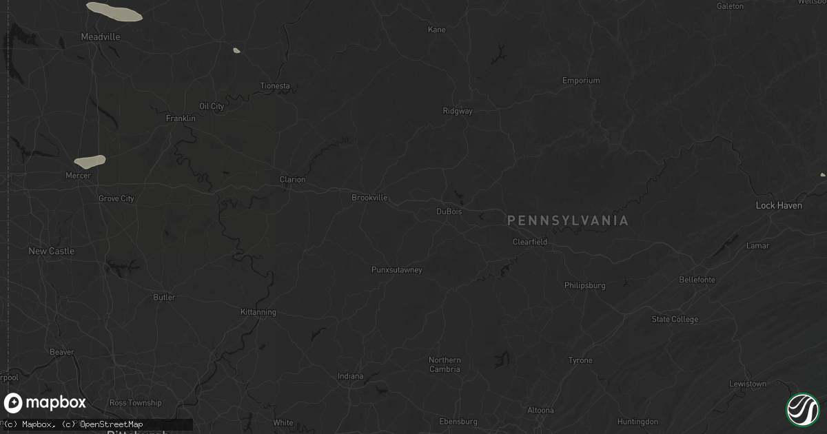Hail map in Reynoldsville, PA on July 3, 2026