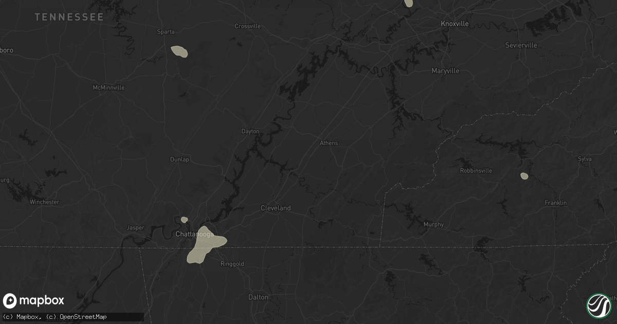 Hail map in Riceville, TN on July 3, 2026