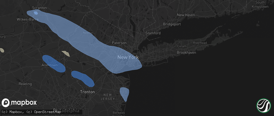 Hail map in Richmond Hill, NY on July 3, 2026