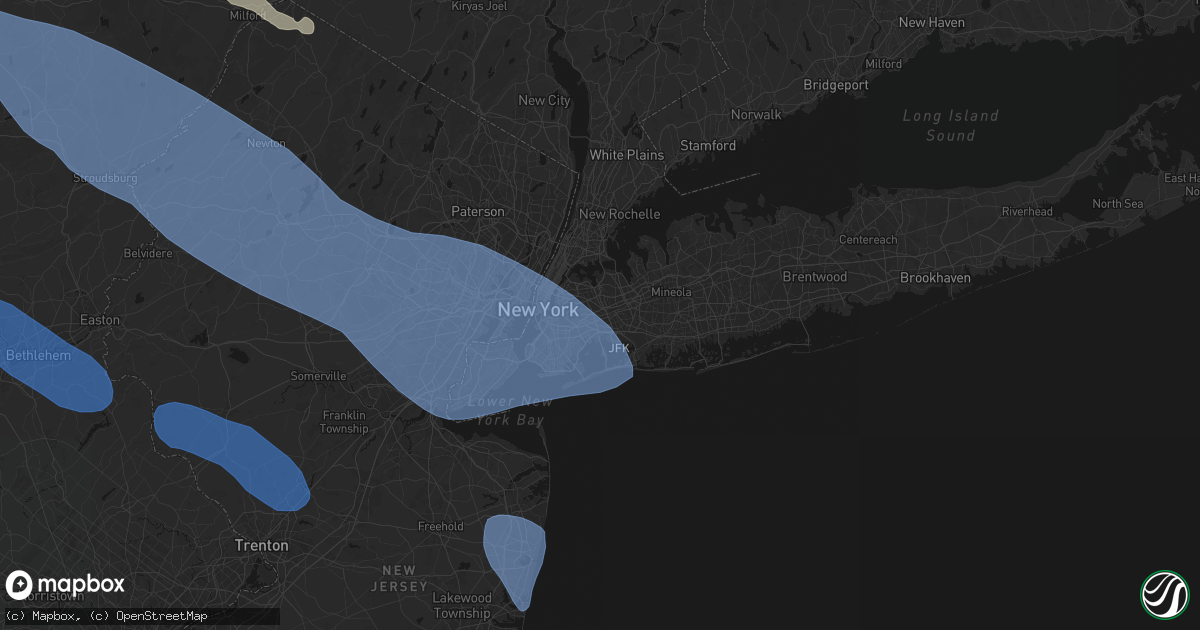 Hail map in Richmond Hill, NY on July 3, 2026