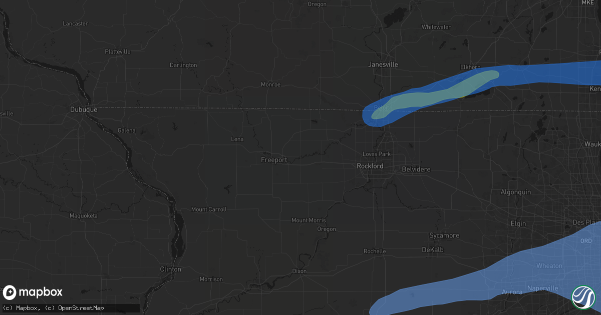 Hail map in Ridott, IL on July 3, 2026