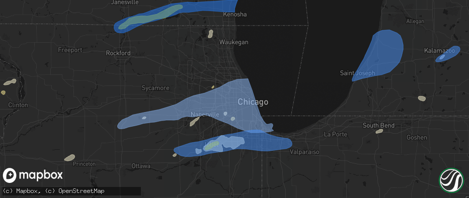 Hail map in River Forest, IL on July 3, 2026