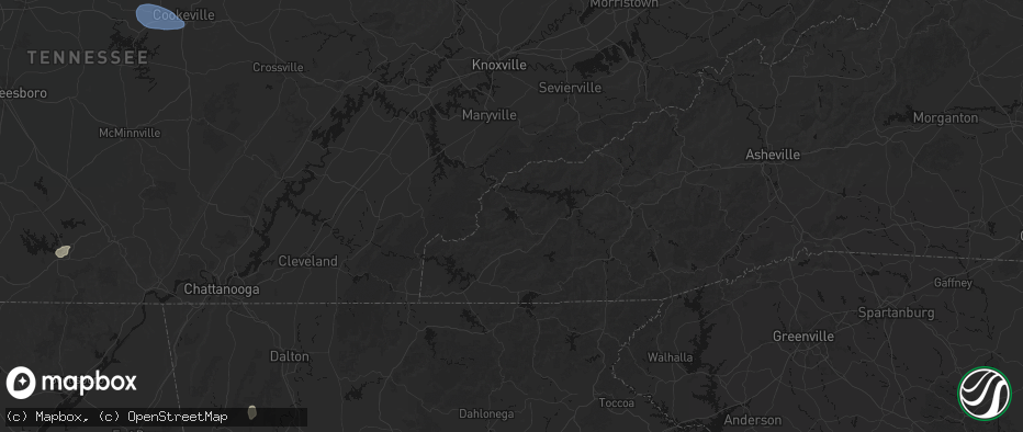 Hail map in Robbinsville, NC on July 3, 2026