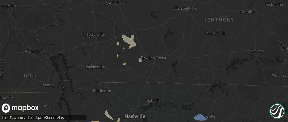 Hail map in Rockfield, KY on July 3, 2026