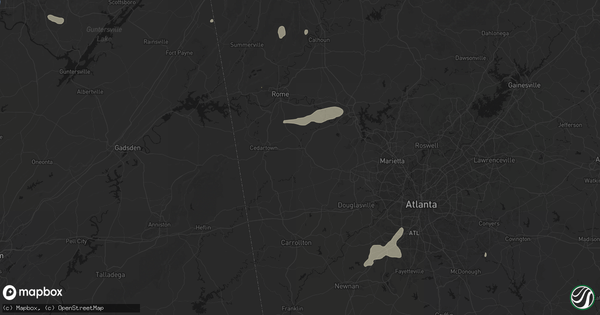 Hail map in Rockmart, GA on July 3, 2026
