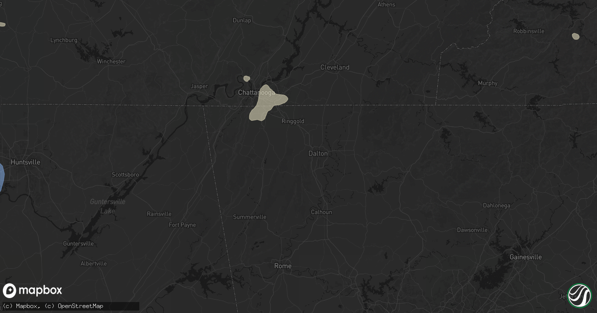 Hail map in Rocky Face, GA on July 3, 2026